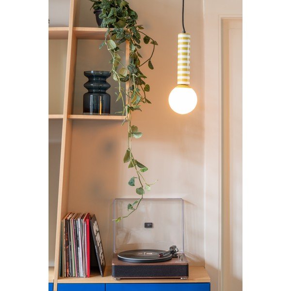 Lampadario giallo in metallo ø 12 cm Rayado Retro – Leitmotiv-image-1