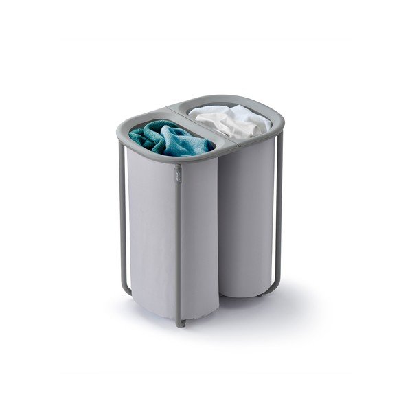 Cesta per il bucato grigio chiaro in tessuto 2x40 l Duo – Joseph Joseph