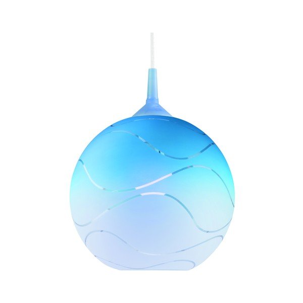 Apparecchio a sospensione rotondo blu Waves - LAMKUR-image-1