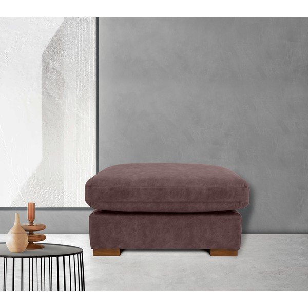 Pouf in similpelle marrone scuro Hamburg - Scandic-image-1