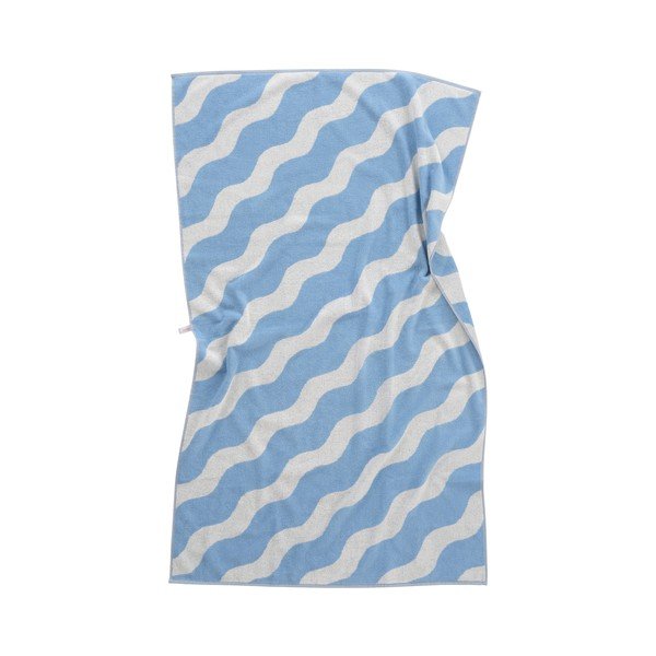 Asciugamano bianco/azzurro in cotone 90x150 cm Waves – Jotex-image-2