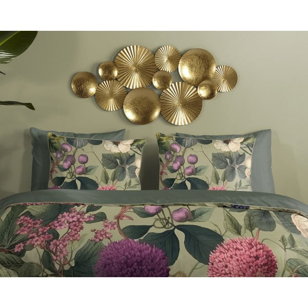 Set copripiumino e federa color kaki in raso di cotone per letto singolo ed esteso 140x220 cm Onaz – Descanso-image-2