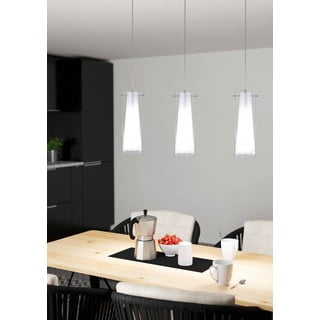 Lampadario argentato con paralume in vetro PINTO – EGLO