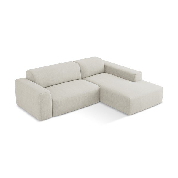 Divano angolare beige (con penisola a destra/con chaise lounge) Keli – Makamii-image-3