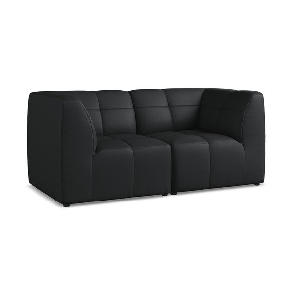 Divano nero con rivestimento in finta pelle 180 cm Aloha – Makamii-image-2