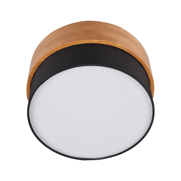 Plafoniera in colore nero-naturale con paralume in tessuto Seasons - Trio-image-2