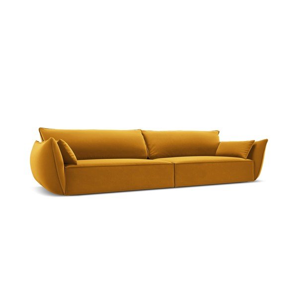 Divano color senape con rivestimento in velluto 248 cm Vanda – Mazzini Sofas-image-2