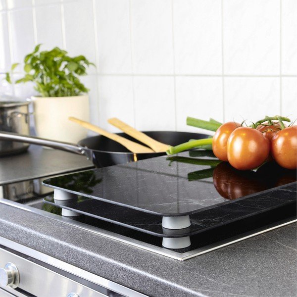 Set di copri fornelli in vetro temperato 2 pz 52x30 cm Abdeckplatte  – Wenko-image-1