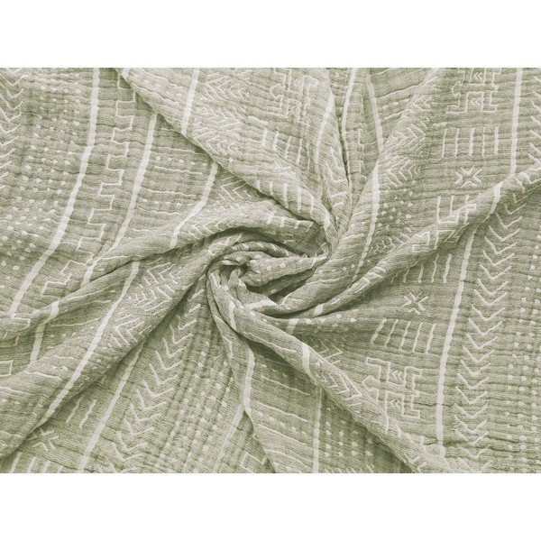 Copriletto in mussola verde per letto matrimoniale 220x240 cm Etno - Mijolnir-image-1