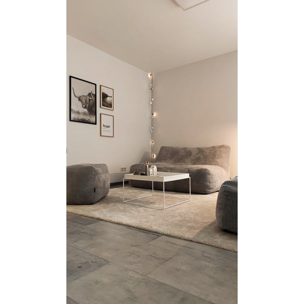 Puof a sacco grigio chiaro con rivestimento in velluto a coste Sofa Tube 160 – SLOWDOWN-image-1