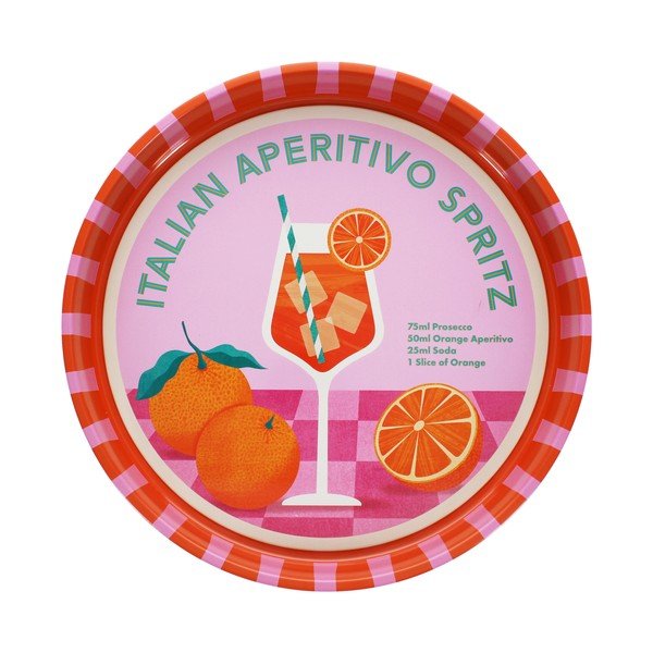 Vassoio in metallo ø 33 cm Aperitivo Spritz – Rex London