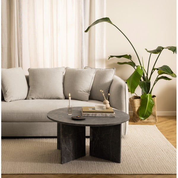 Tavolino rotondo in marmo grigio ø 90 cm Vega - Actona-image-1