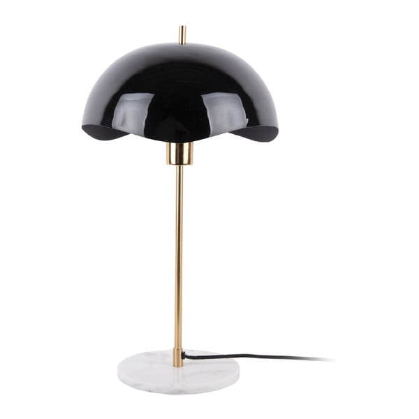 Lampada da tavolo nera (altezza 56 cm) Waved Dome - Leitmotiv