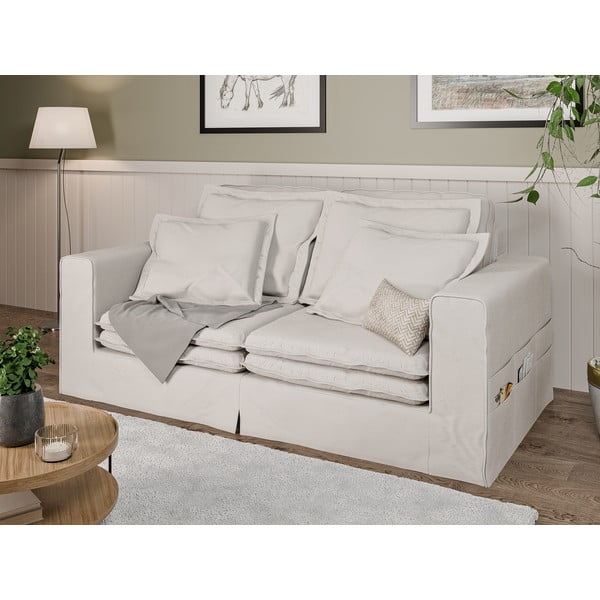 Divano color crema 196 cm Nora – Ropez-image-3