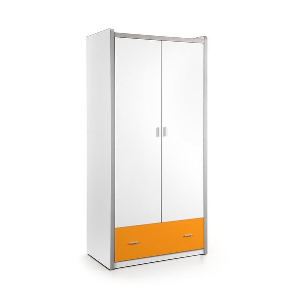 Armadio bianco-arancio , 202 x 96,5 cm Bonny - Vipack