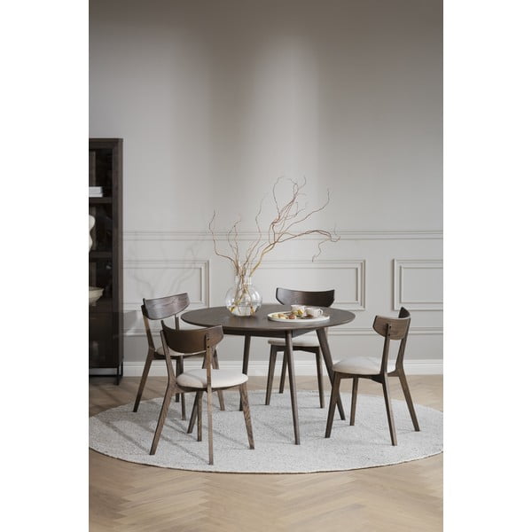 Tavolo da pranzo rotondo in rovere marrone scuro ø 115 cm Yumi - Rowico-image-1