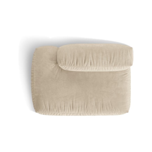 Parte divano componibile beige (con penisola a sinistra) con rivestimento in velluto Martina – Micadoni -image-3