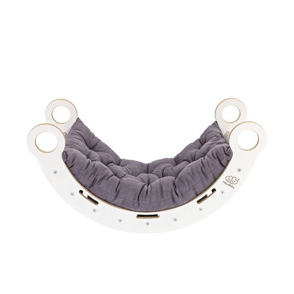 Arco a dondolo montessori bianco/grigio in pino massiccio 39x75x38 cm Montessori – Meowbaby