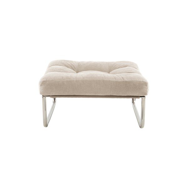 Poggiapiedi beige con rivestimento in ciniglia Burleson – Jotex-image-3