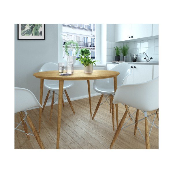 Tavolo da pranzo rotondo colore naturale in rovere ø 100 cm Monza - Støraa-image-1