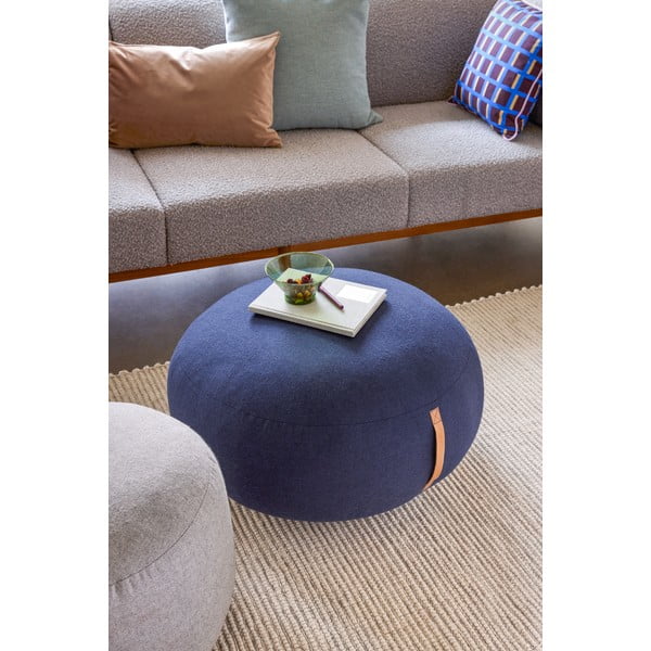Pouf Turenio blu scuro, ø 70 cm Mochi - Hübsch-image-1