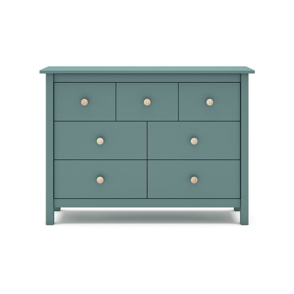 Cassettiera bassa per bambini in legno di pino color petrolio 110x80 cm Max - Marckeric-image-2