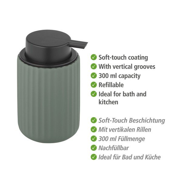 Distributore di sapone in ceramica verde Belluno - Wenko-image-3