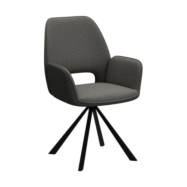 Sedia da pranzo grigio scuro con braccioli Graham – Actona