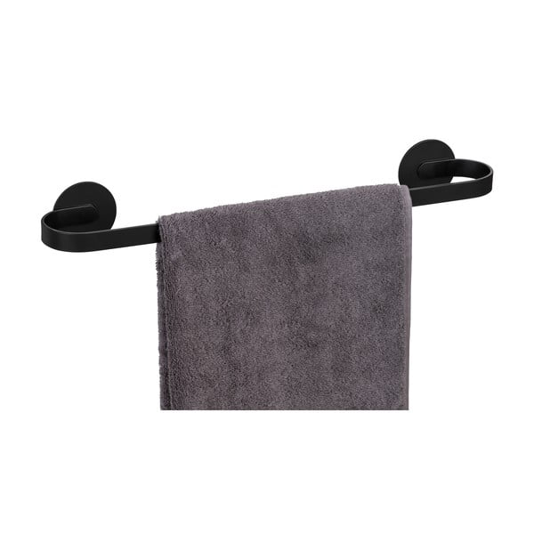 Porta asciugamani in metallo autoportante nero opaco Bivio - Wenko-image-2
