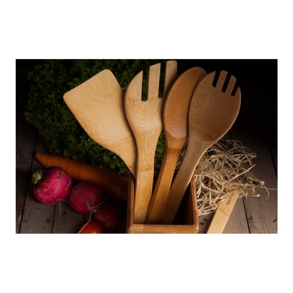 Set di utensili da cucina in bambù con supporto per ravioli - Bambum-image-3