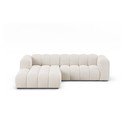 Divano angolare color crema (con penisola a sinistra/con chaise lounge) con rivestimento in ciniglia Lupine – Micadoni 