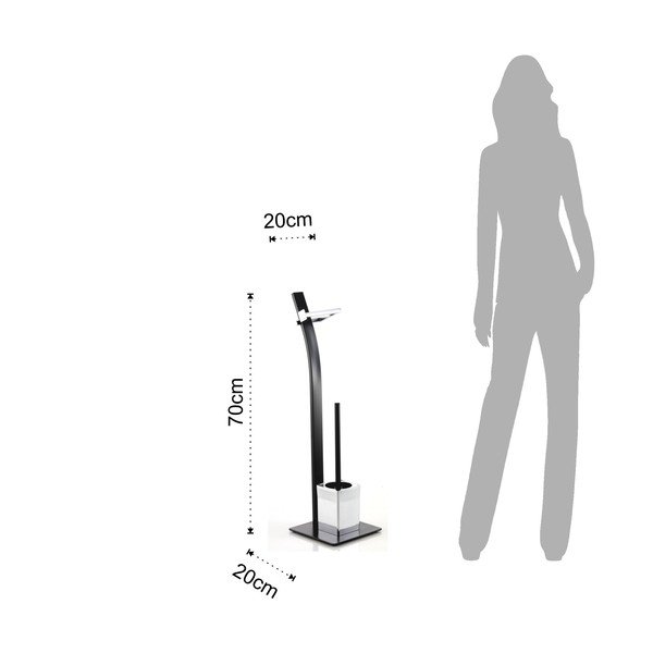 Porta carta igienica in acciaio con spazzola Sayo - Tomasucci-image-3