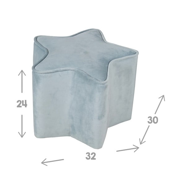 Pouf per bambini in velluto azzurro Lil Sofa - Roba-image-3