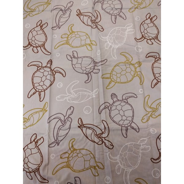 Set copripiumino e federa da bambini bianco/marrone in cotone per letto singolo 140x200 cm Tortoise – Jerry Fabrics-image-1