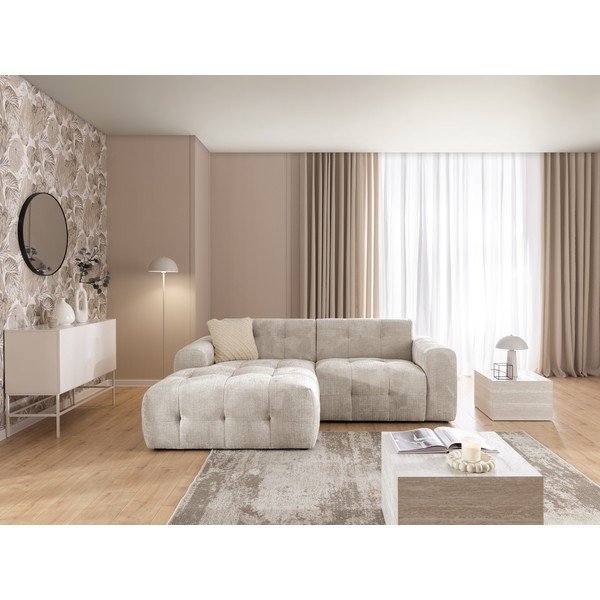 Divano angolare beige (con penisola a sinistra/con chaise lounge) Melva – Ropez-image-3