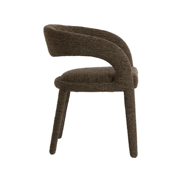 Sedia da pranzo marrone scuro imbottito con braccioli Kyran – Light & Living-image-3