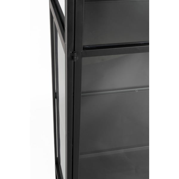 Vetrina nera in metallo 70x170x35 cm Rob – White Label-image-4