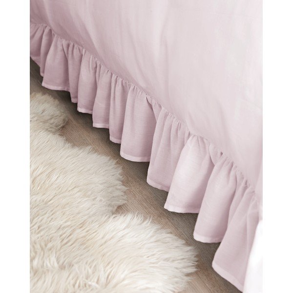 Biancheria da letto in cotone rosa Frill, 135 x 200 cm - Bianca-image-4
