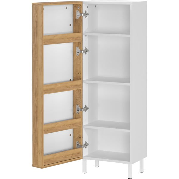 Mobile per bagno bianco alto e stretto 39x120 cm Topeka – Germania-image-3