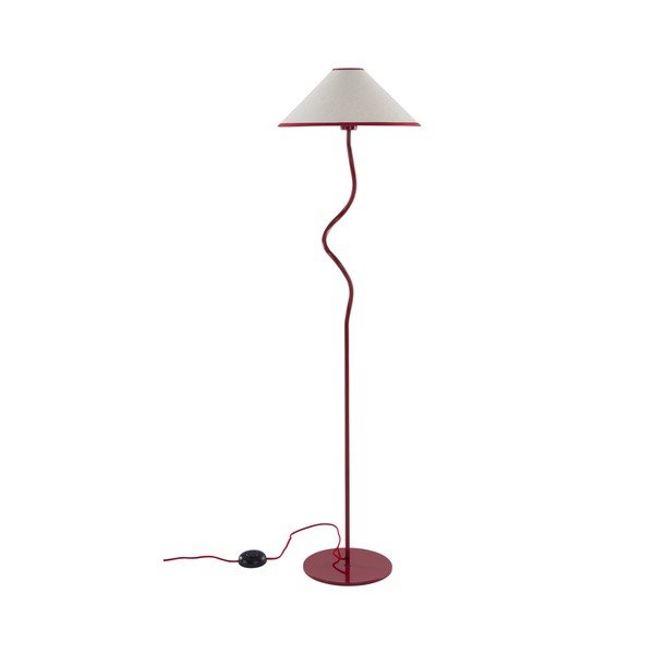 Lampada da terra rossa/bianca in tessuto con intensità regolabile (altezza totale 148 cm) Juliet – Jotex