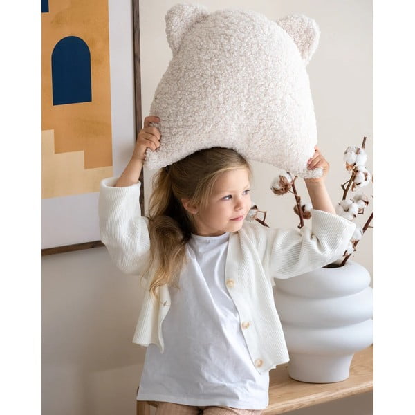 Cuscino per divano da bambini color crema con rivestimento in bouclé Bear – Wigiwama-image-2