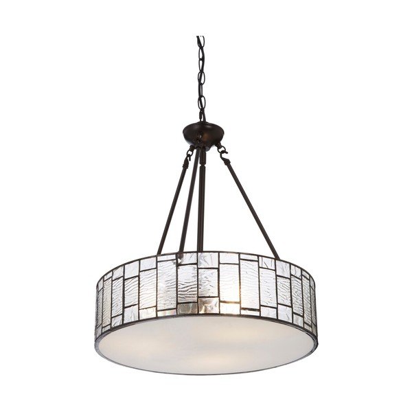 Lampadario in metallo con paralume in vetro ø 46 cm Waldorf – Premier Housewares-image-3