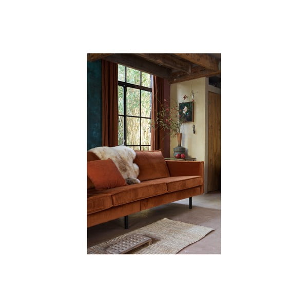 Divano arancione con rivestimento in velluto 277 cm Rodeo – WOOOD-image-4