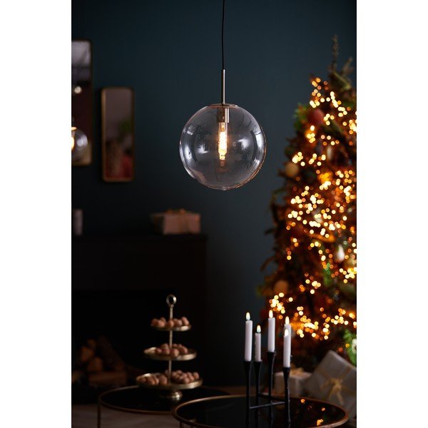 Lampadario in bronzo con paralume in vetro ø 30 cm Medina - Light & Living-image-2