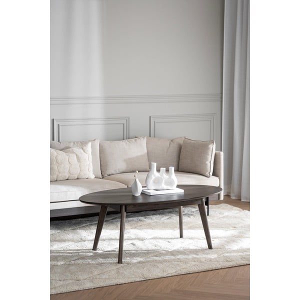 Tavolino in rovere decorato in colore naturale 130x65 cm Yumi - Rowico-image-1