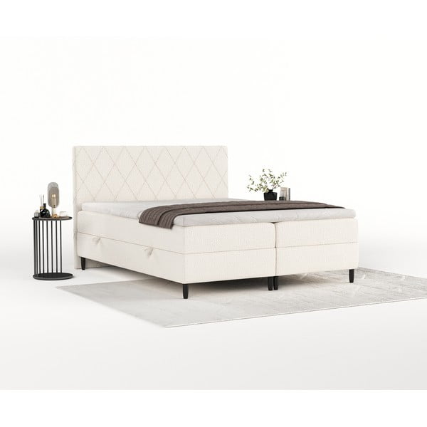 Letto boxspring crema con contenitore 160x200 cm Gwen - Maison de Rêve-image-3