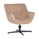 Poltrona beige girevole con rivestimento in velluto Wibo – WOOOD