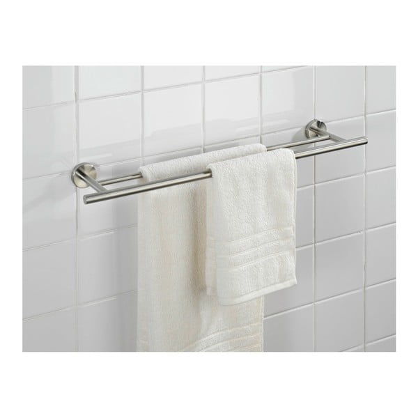 Portasciugamani a parete in acciaio inox in argento opaco Bosio - Wenko-image-2