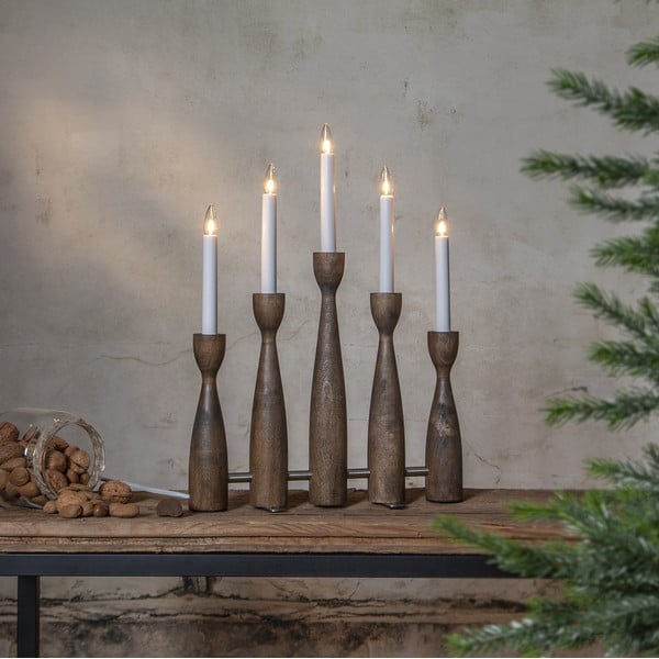 Decorazione natalizia luminosa colore naturale scuro con alimentazione a corrente Midja 2.0 – Star Trading-image-1