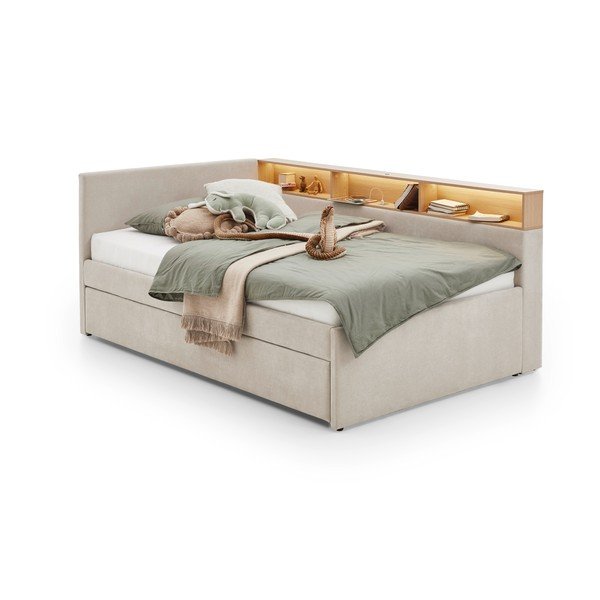Letto da bambini con sponde beige con contenitore rete non inclusa 90x200 cm Uno – Meise Möbel-image-4